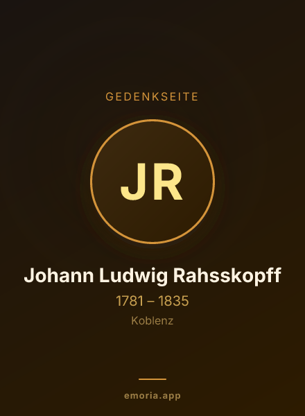 Gedenkportrait von Johann Ludwig Rahsskopff