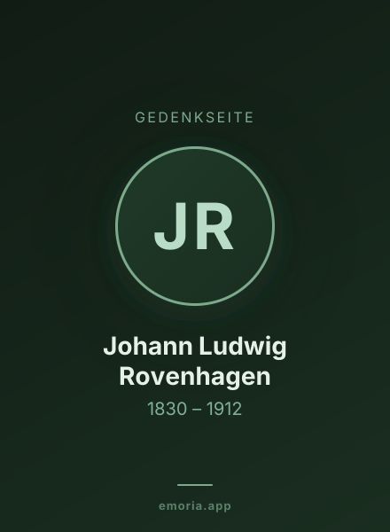 Gedenkportrait von Johann Ludwig Rovenhagen