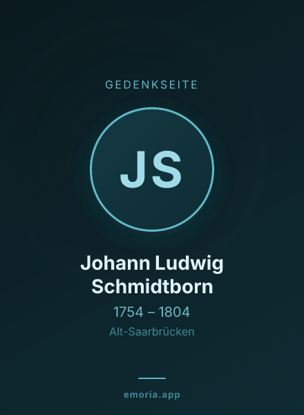 Gedenkportrait von Johann Ludwig Schmidtborn