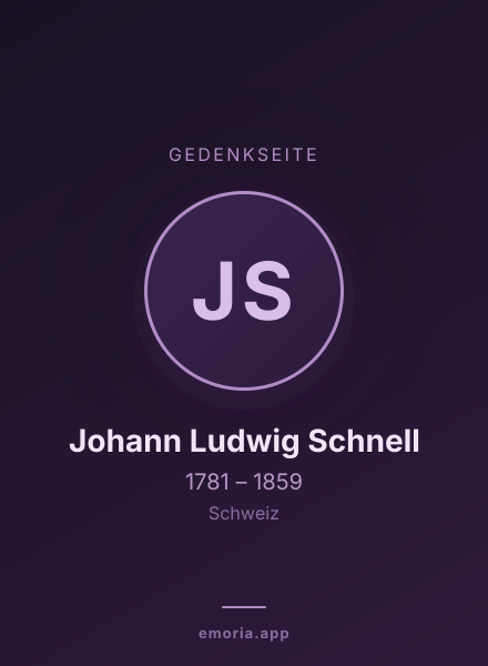 Gedenkportrait von Johann Ludwig Schnell
