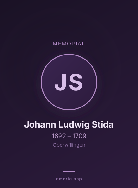 Memorial portrait of Johann Ludwig Stida