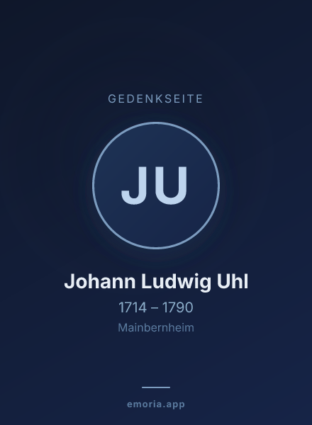 Gedenkportrait von Johann Ludwig Uhl