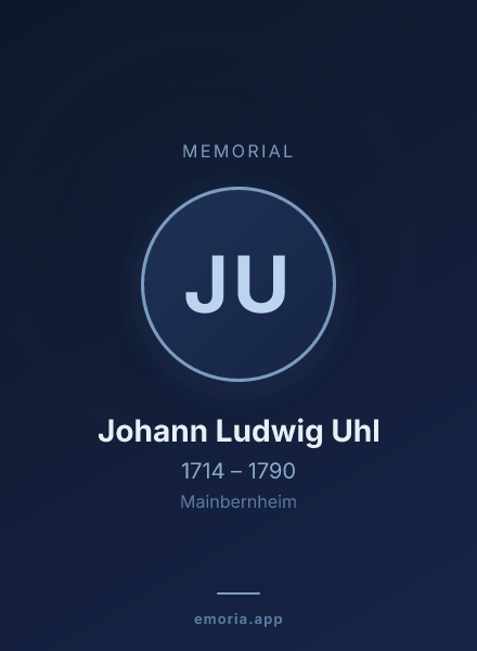Memorial portrait of Johann Ludwig Uhl