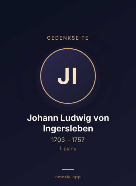 Gedenkportrait von Johann Ludwig von Ingersleben
