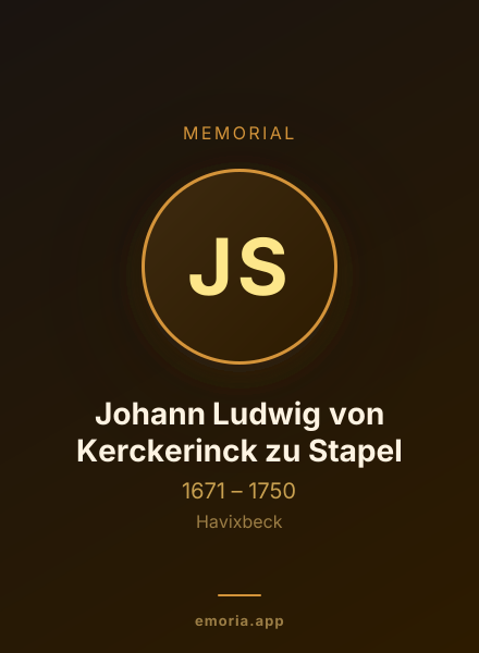 Memorial portrait of Johann Ludwig von Kerckerinck zu Stapel