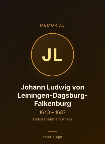 Memorial portrait of Johann Ludwig von Leiningen-Dagsburg-Falkenburg