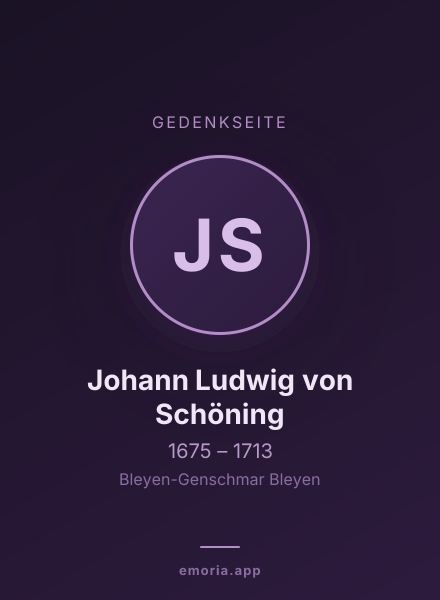 Gedenkportrait von Johann Ludwig von Schöning