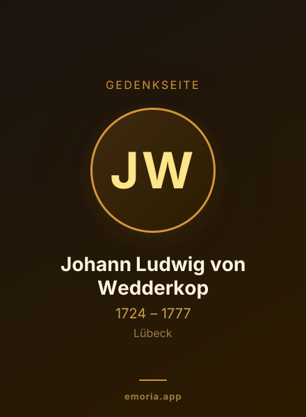 Gedenkportrait von Johann Ludwig von Wedderkop