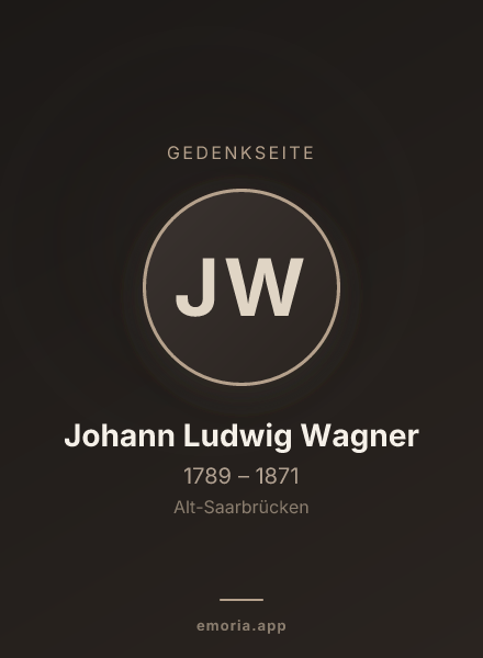 Gedenkportrait von Johann Ludwig Wagner