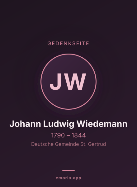 Gedenkportrait von Johann Ludwig Wiedemann