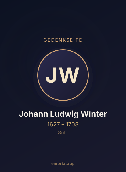 Gedenkportrait von Johann Ludwig Winter