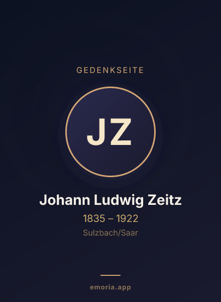 Gedenkportrait von Johann Ludwig Zeitz