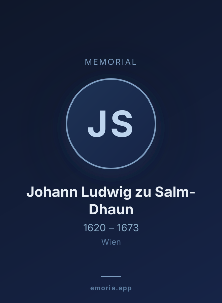 Memorial portrait of Johann Ludwig zu Salm-Dhaun