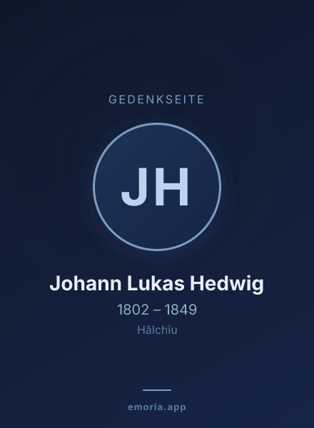 Gedenkportrait von Johann Lukas Hedwig