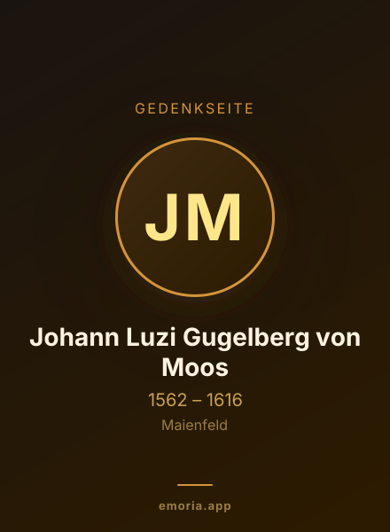 Gedenkportrait von Johann Luzi Gugelberg von Moos
