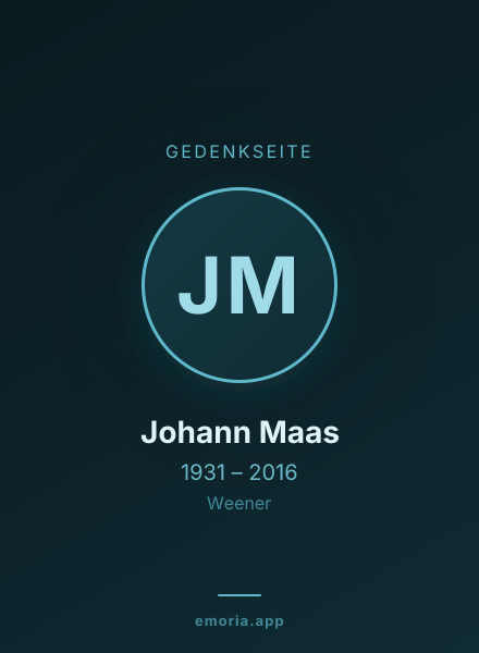 Gedenkportrait von Johann Maas