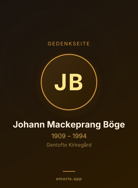Gedenkportrait von Johann Mackeprang Böge