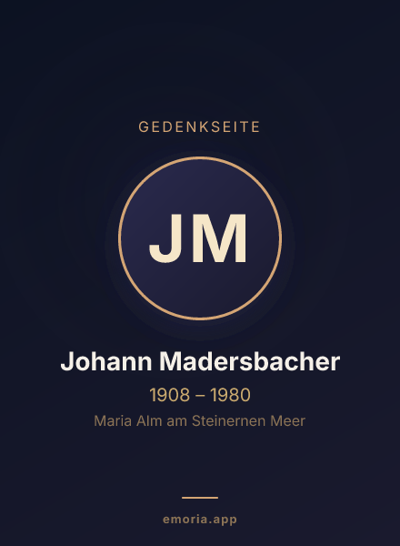 Gedenkportrait von Johann Madersbacher