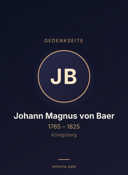 Gedenkportrait von Johann Magnus von Baer