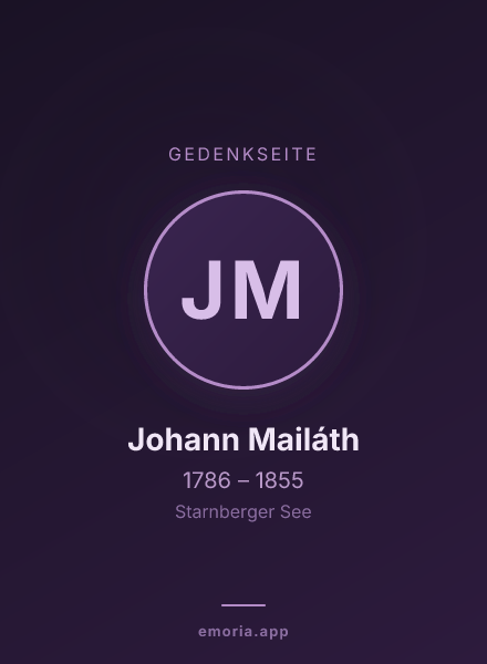Gedenkportrait von Johann Mailáth