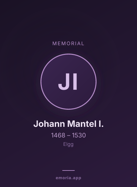 Memorial portrait of Johann Mantel I.