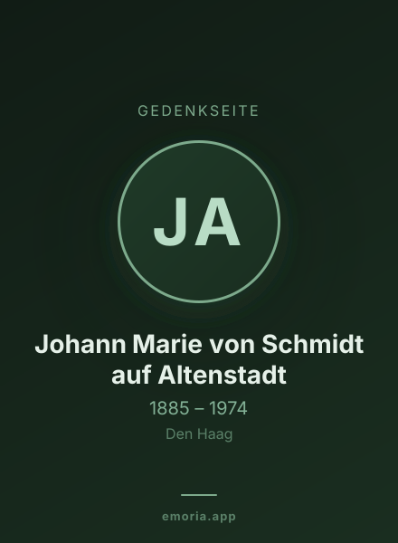 Gedenkportrait von Johann Marie von Schmidt auf Altenstadt