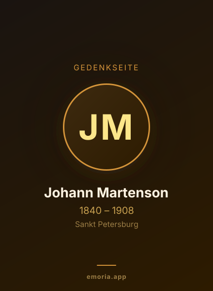 Gedenkportrait von Johann Martenson