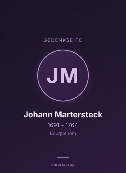 Gedenkportrait von Johann Martersteck