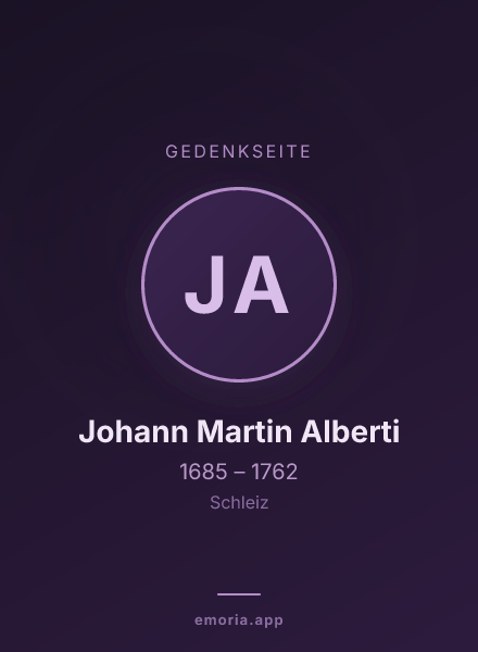 Gedenkportrait von Johann Martin Alberti