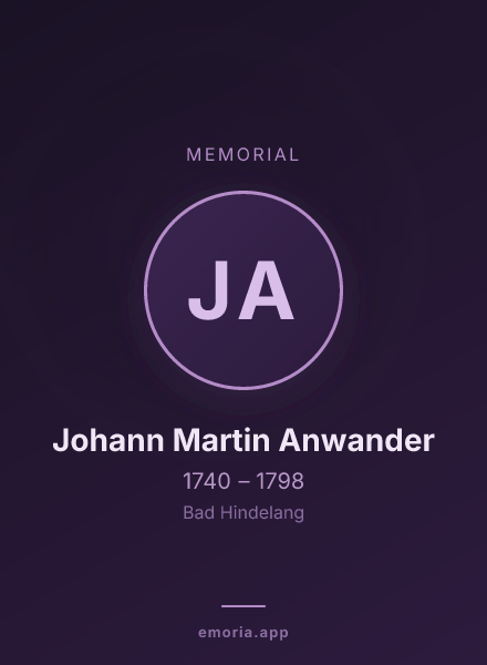 Memorial portrait of Johann Martin Anwander