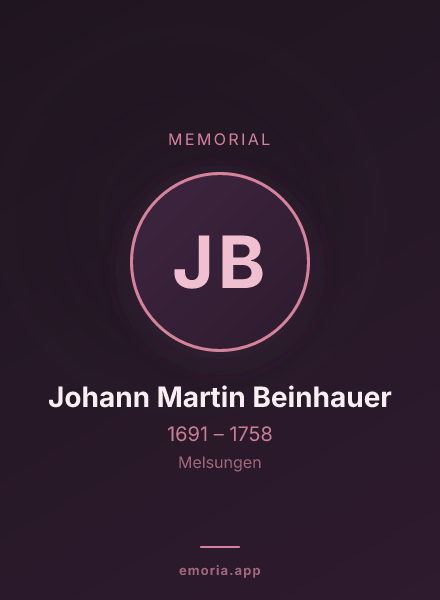 Memorial portrait of Johann Martin Beinhauer