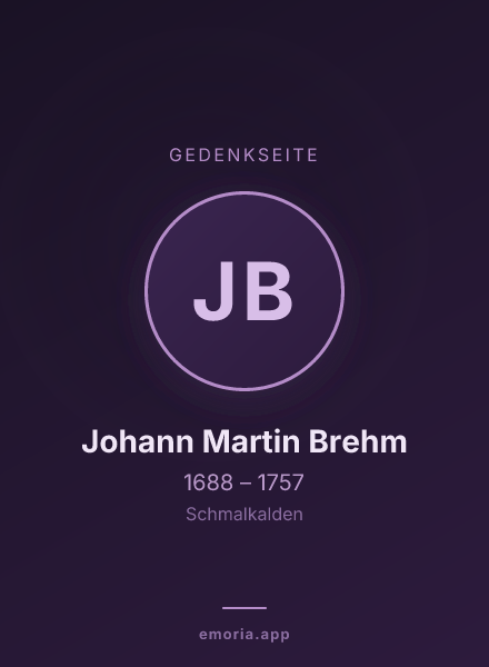 Gedenkportrait von Johann Martin Brehm