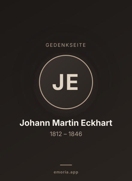 Gedenkportrait von Johann Martin Eckhart