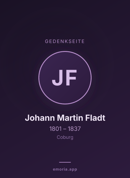 Gedenkportrait von Johann Martin Fladt