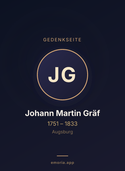 Gedenkportrait von Johann Martin Gräf