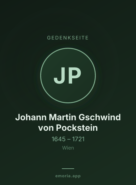 Gedenkportrait von Johann Martin Gschwind von Pockstein