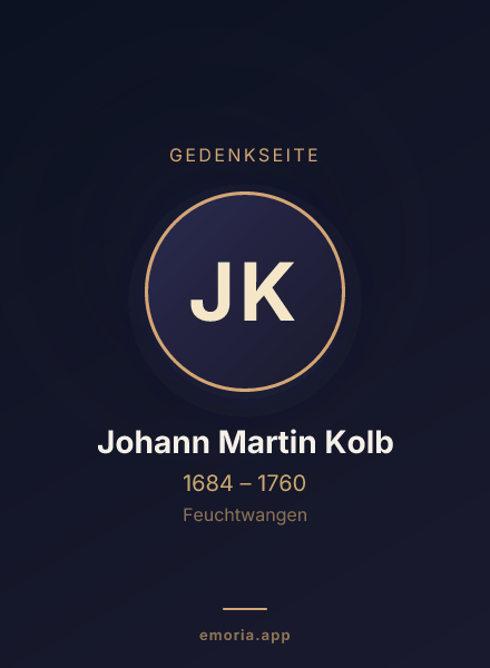 Gedenkportrait von Johann Martin Kolb