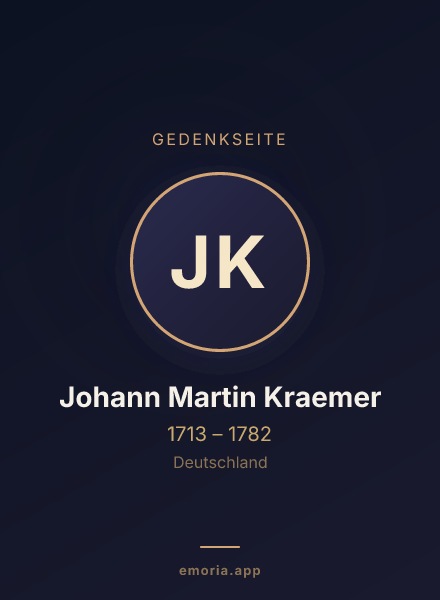 Gedenkportrait von Johann Martin Kraemer