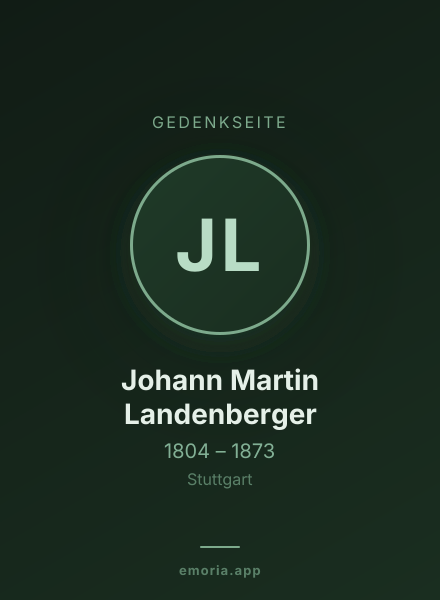Gedenkportrait von Johann Martin Landenberger