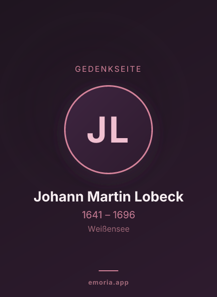 Gedenkportrait von Johann Martin Lobeck