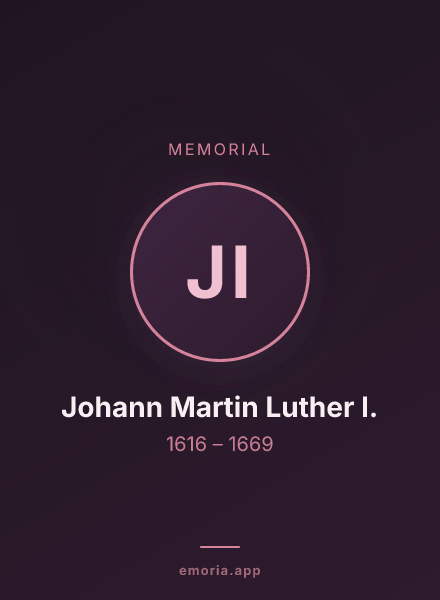 Memorial portrait of Johann Martin Luther I.