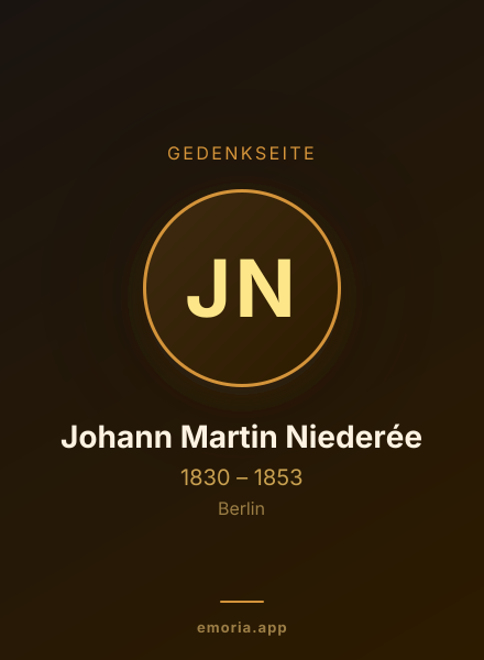 Gedenkportrait von Johann Martin Niederée