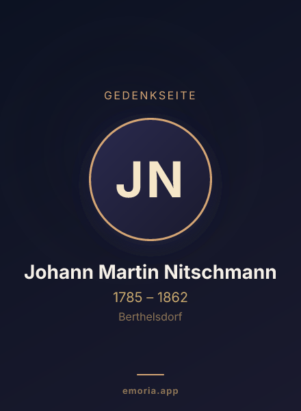 Gedenkportrait von Johann Martin Nitschmann
