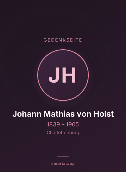 Gedenkportrait von Johann Mathias von Holst