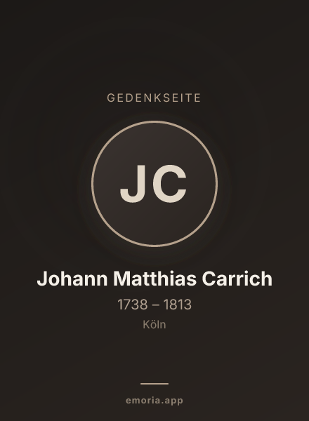 Gedenkportrait von Johann Matthias Carrich