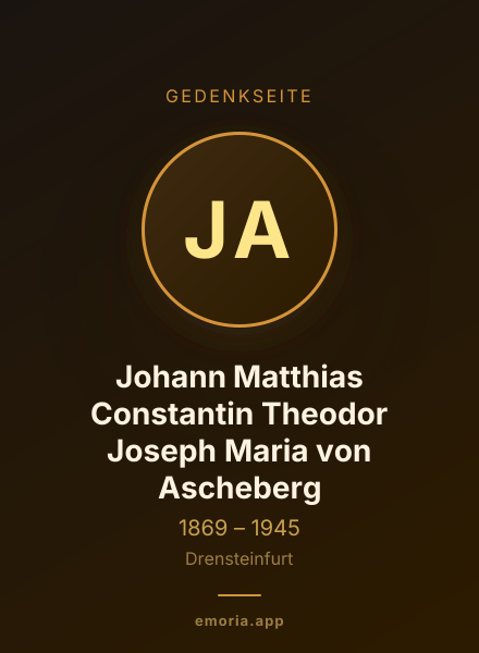 Gedenkportrait von Johann Matthias Constantin Theodor Joseph Maria von Ascheberg
