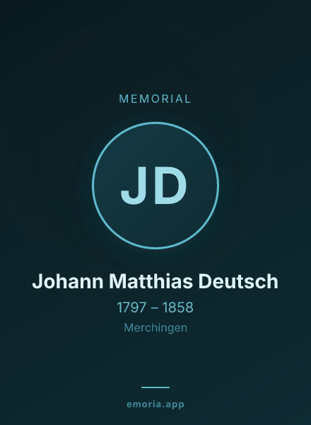 Memorial portrait of Johann Matthias Deutsch