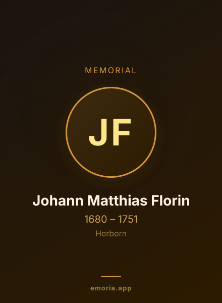 Memorial portrait of Johann Matthias Florin