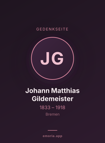 Gedenkportrait von Johann Matthias Gildemeister
