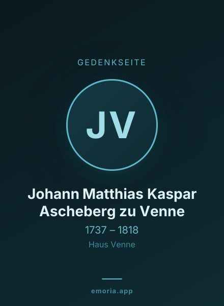 Gedenkportrait von Johann Matthias Kaspar Ascheberg zu Venne
